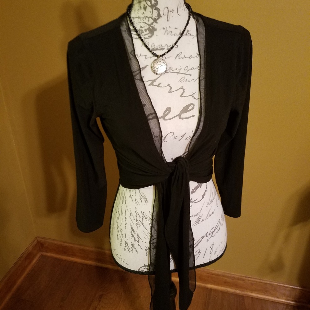 Versatile dressy black wrap halter coverup